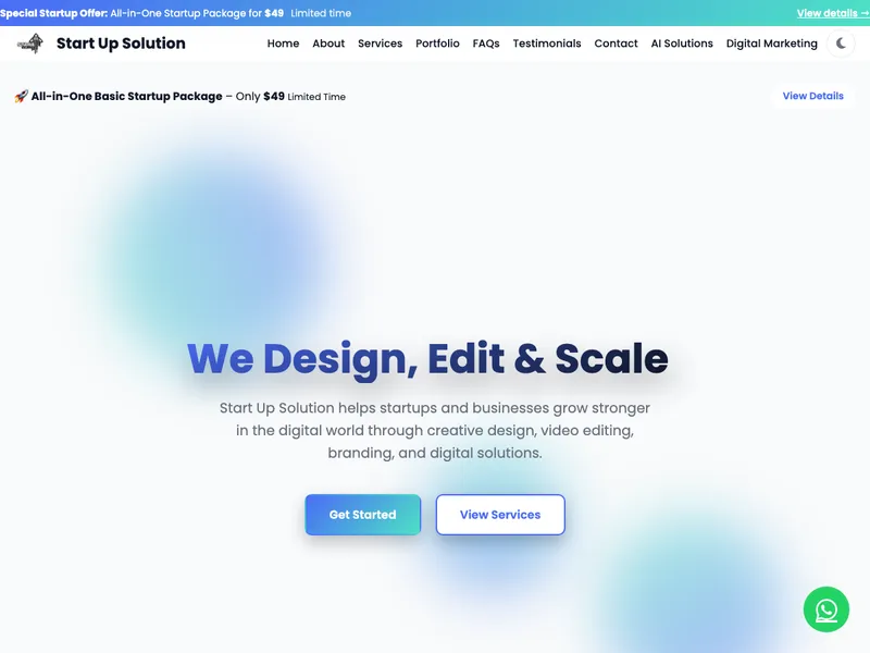The Startup Solution website